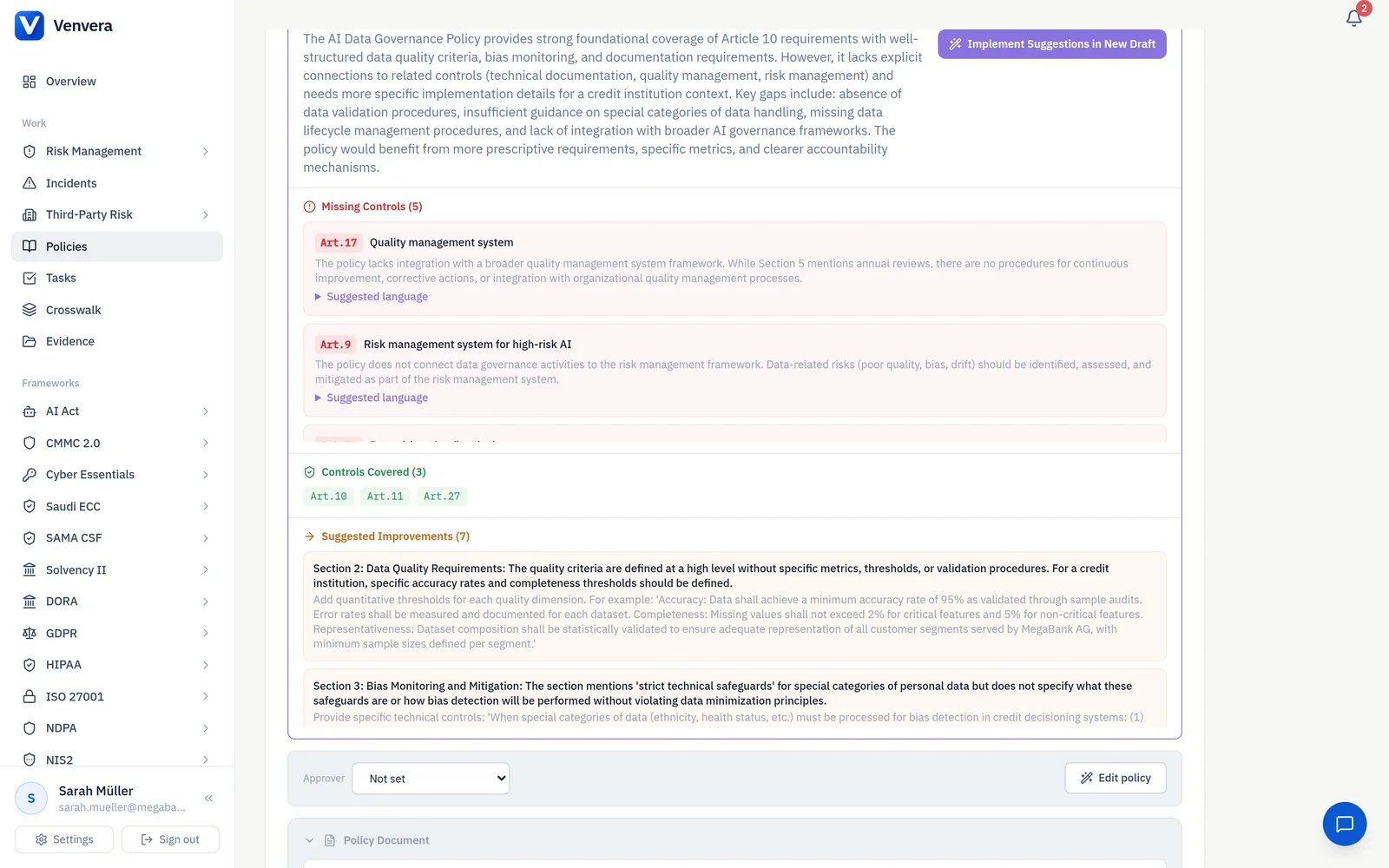 / VIRTUAL CISO · article-level answers on your live data